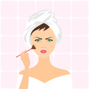 openclipart圖庫：Woman Applying Makeup