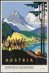 openclipart圖庫：Vintage Travel Poster Austria