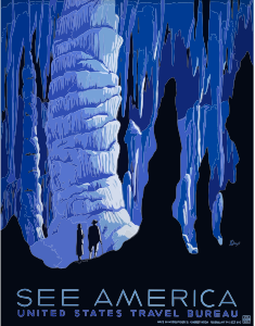 openclipart圖庫：Vintage Travel Poster America USA