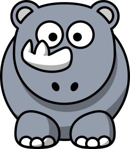 openclipart圖庫：Cartoon rhino