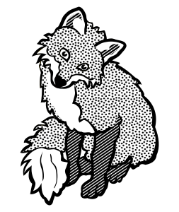 openclipart圖庫：fox - lineart