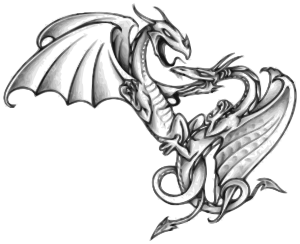 openclipart圖庫：Two Dragons Engaged In Battle