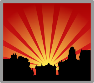 openclipart圖庫：The Charm of Oxford with sunset