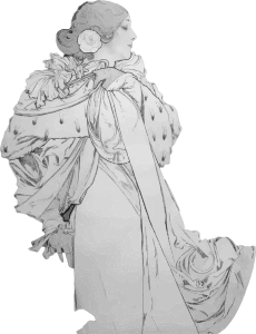 openclipart圖庫：Beautiful Woman Grayscale