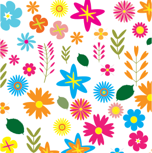 openclipart圖庫：Colorful Floral Pattern Background 3