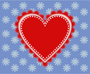 openclipart圖庫：Decorative Heart With Floral Background