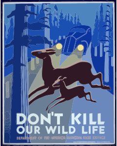 openclipart圖庫：Vintage Wildlife Animal Poster