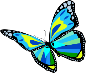 openclipart圖庫：Flying Blue Butterfly