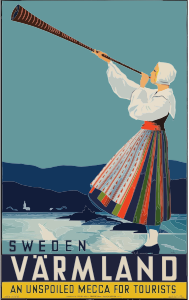 openclipart圖庫：Vintage Travel Poster Sweden