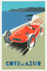 openclipart圖庫：Vintage Travel Poster Cote DAzure French Riviera