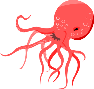 openclipart圖庫：Red Octopus