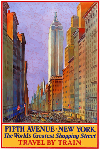 openclipart圖庫：Vintage Travel Poster 5th Avenue New York
