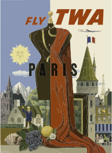 openclipart圖庫：Vintage Travel Poster Paris