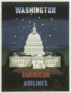 openclipart圖庫：Vintage Travel Poster Washington DC