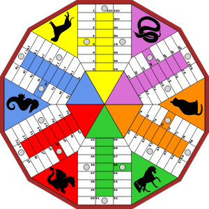 openclipart圖庫：6 player parchís board