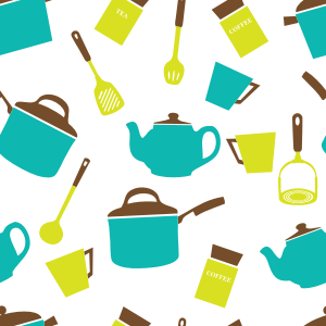 openclipart圖庫：Kitchen Utensils Crockery Wallpaper