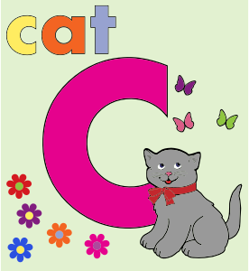 openclipart圖庫：Cat Alphabet Letter C