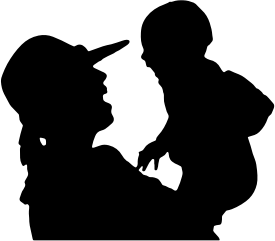 openclipart圖庫：Mother And Baby Having Fun Silhouette