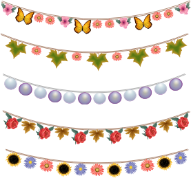 openclipart圖庫：Simple Buntings Set 2
