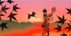 openclipart圖庫：Geisha Sunset Landscape
