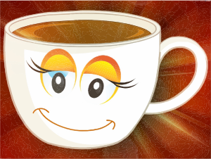 openclipart圖庫：Anthropomorphic Happy Female Cup Of Coffee Or Tea