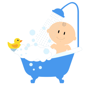 openclipart圖庫：Baby Boy Bath
