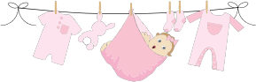openclipart圖庫：Baby Girl Hanging On Clothesline