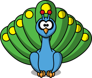 openclipart圖庫：Cartoon peacock