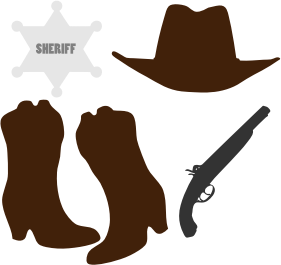 openclipart圖庫：Cowboy Clothing And Accessories