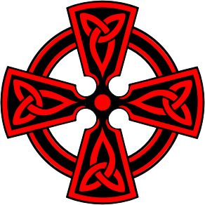 openclipart圖庫：Celtic Cross DecorativeTriquetras Red