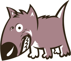 openclipart圖庫：Angry Growling Cartoon Dog
