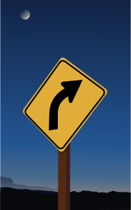 openclipart圖庫：Road sign at Dusk