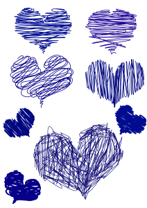 openclipart圖庫：blue hand drawn Heart