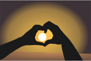 openclipart圖庫：Heart Shaped Hands in the Sun
