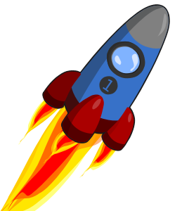 openclipart圖庫：Animation of Rocket blue and red