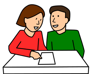 openclipart圖庫：Students partner work