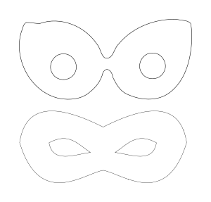 openclipart圖庫：Superhero Mask Template