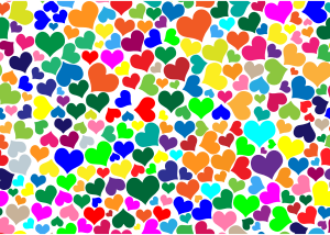 openclipart圖庫：Colorful Hearts Background