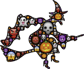 openclipart圖庫：Colorful Halloween Witch