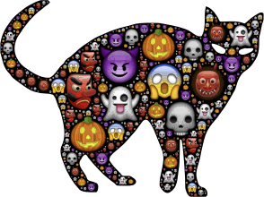 openclipart圖庫：Colorful Halloween Cat