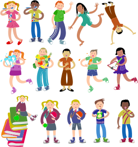 openclipart圖庫：Diverse Kids