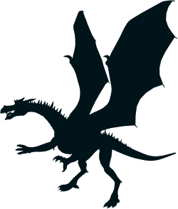 openclipart圖庫：Green Dragon Silhouette