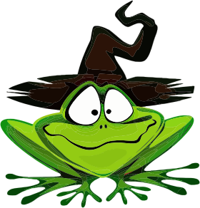 openclipart圖庫：Frog Wearing Witch's Hat
