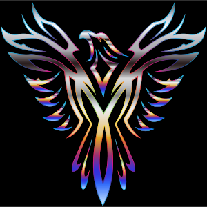 openclipart圖庫：Colorful Phoenix Line Art 8