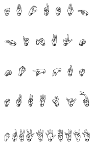 openclipart圖庫：Deaf Alphabet Complete and Annotated