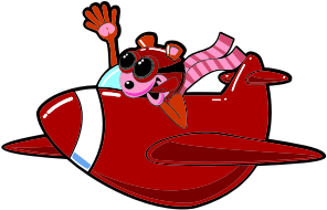 openclipart圖庫：Cartoon Animal In Airplane