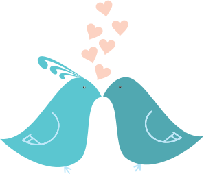 openclipart圖庫：Flat Shaded Love Birds