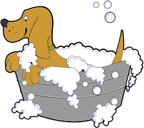 openclipart圖庫：Dog In Washing Tub
