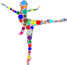 openclipart圖庫：Colorful Ballet Dancer Circles