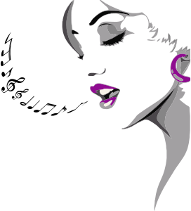 openclipart圖庫：Singing Woman